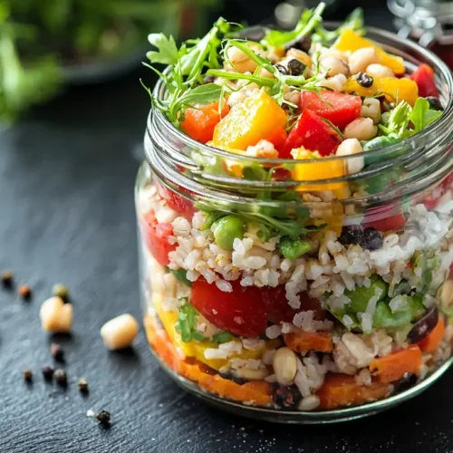 recette Salade de riz sauvage et légumes croquants
