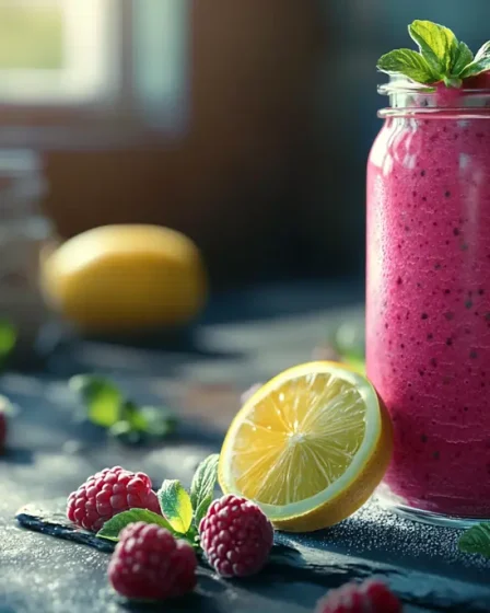 recette Smoothie framboise-citron vert pétillant