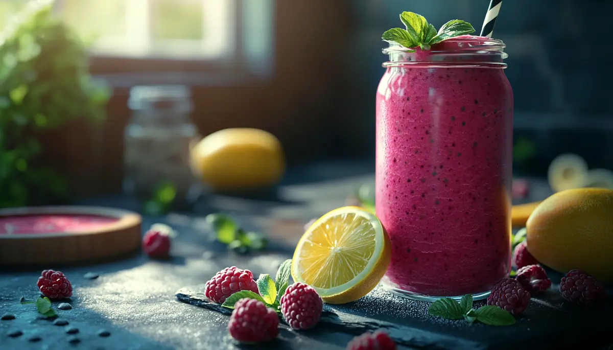 recette Smoothie framboise-citron vert pétillant
