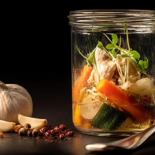 recette Nouilles sautées au poulet et légumes croquants