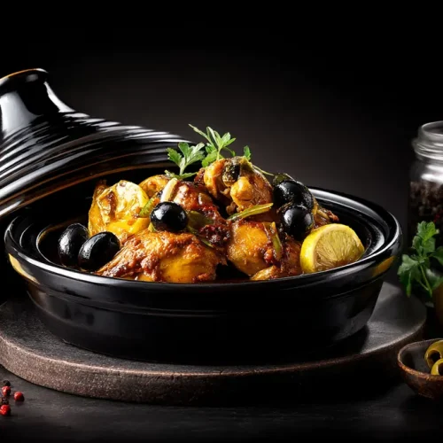 recette Tajine de poulet au citron confit et olives