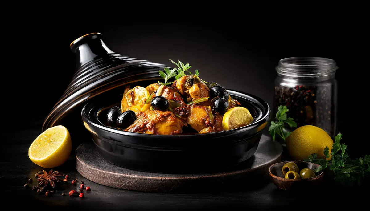 recette Tajine de poulet au citron confit et olives