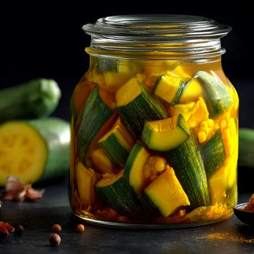 Pickles de courgettes au curcuma