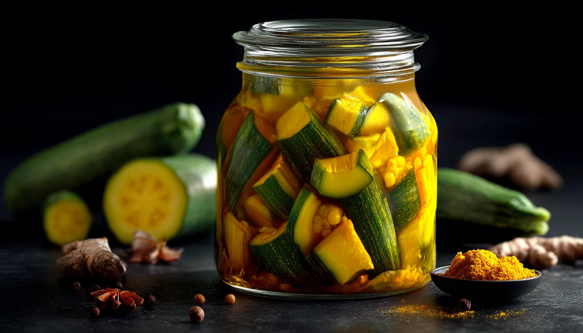 Pickles de courgettes au curcuma