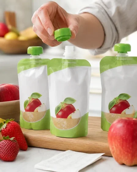 Gourdes de compote bio Les Vergers Gourmands rappelées chez Lidl avec bouchon à vérifier