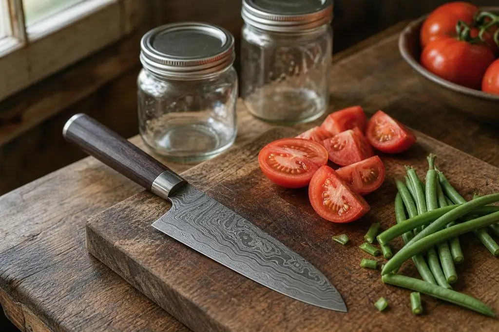 Acier damas en cuisine